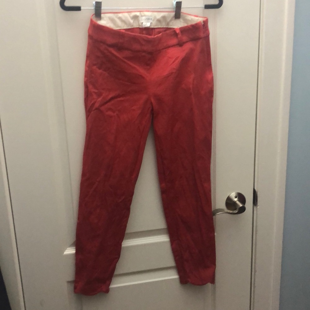 J. Crew scalloped coral pants
